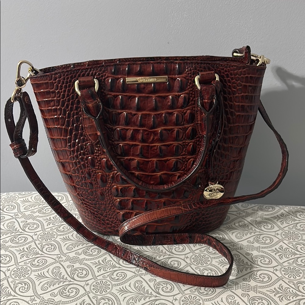 Brahmin Brown Crocodile Embossed Women's Bag